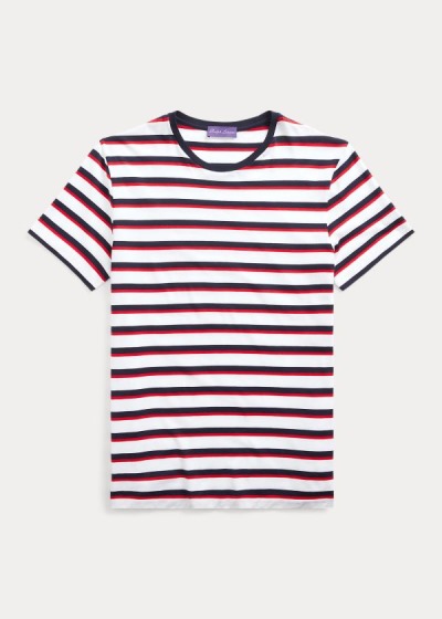 Playeras Ralph Lauren Hombre Blancos / Multicolor - Striped Lisle - LIGRO9407